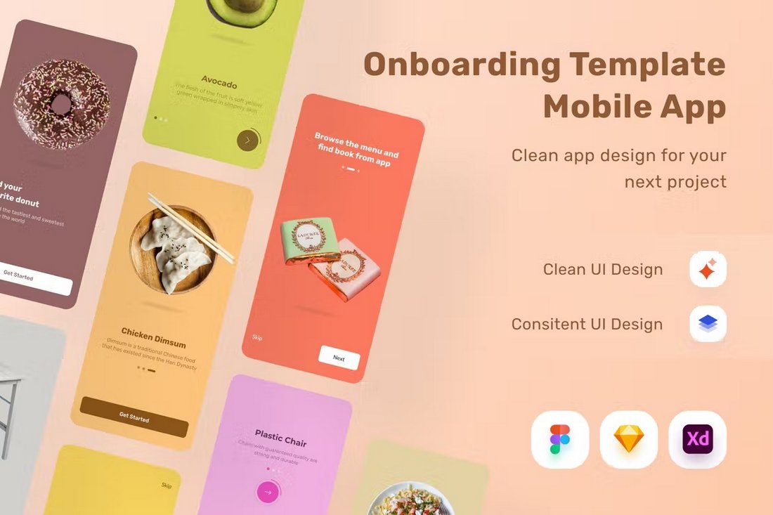 App Onboarding Screens Sketch Templates