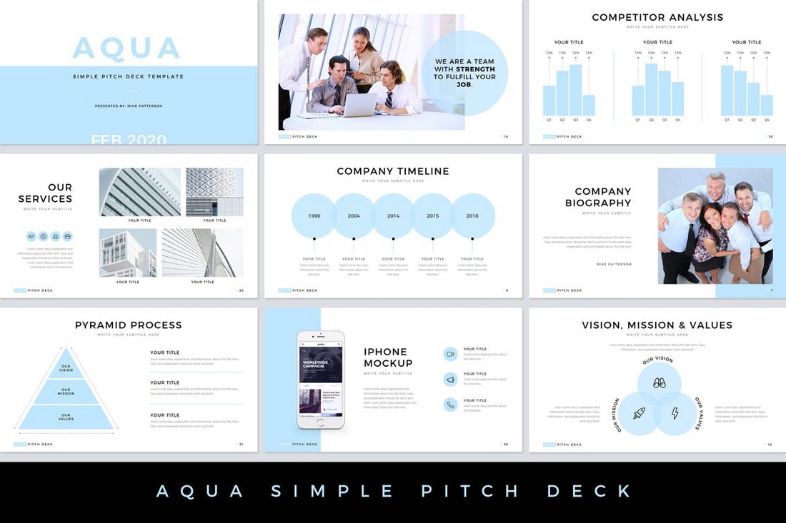 Aqua-Clean-Pitch-Deck-PowerPoint-Template 30+ Best Startup Pitch Deck Templates for PowerPoint 2020 design tips Inspiration|pitch deck|powerpoint 