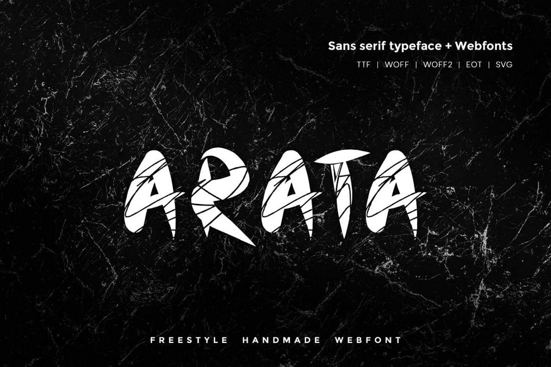 Arata-Handmade-Freestyle-Font 30+ Best Fonts for Business Cards design tips 