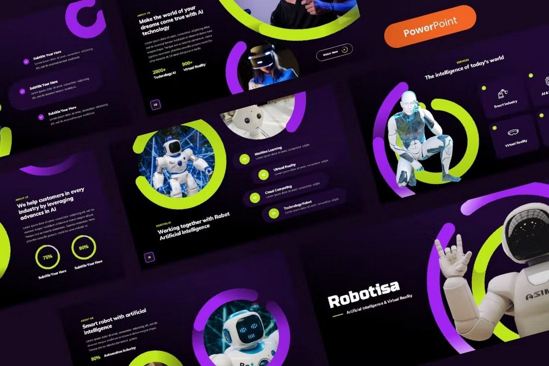 Artificial Intelligence & Virtual Reality PowerPoint Template