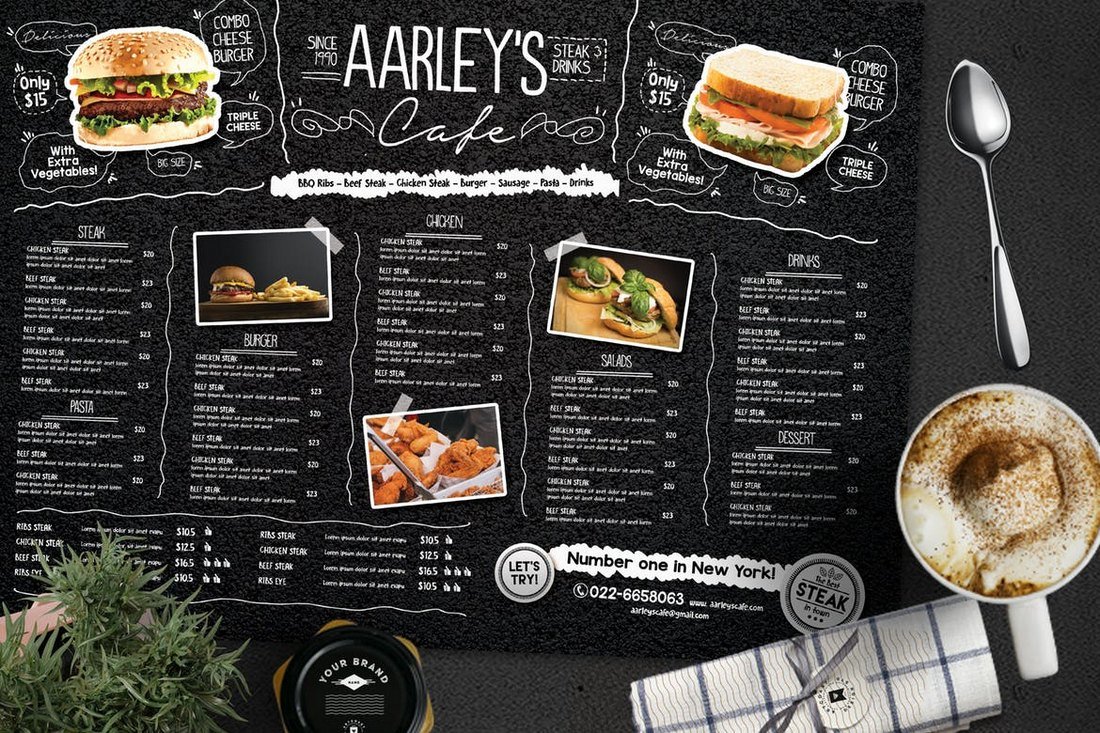 Asphalt Food and Drink Menu Template