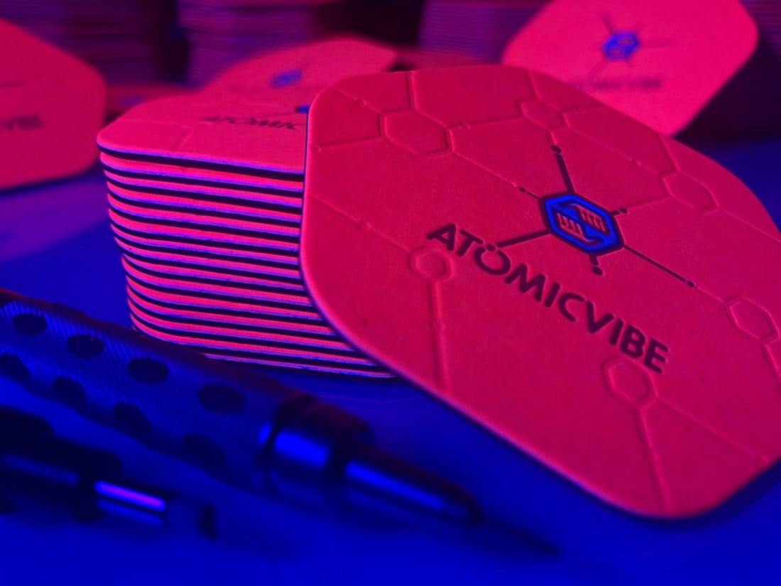 Atomic Vibe Letterpress Business Card