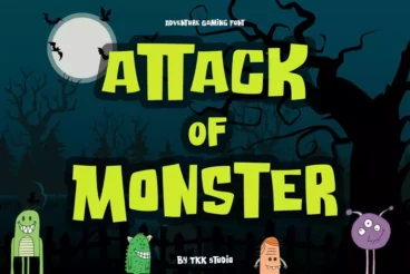 Attack of Monster Spooky Cartoon Font
