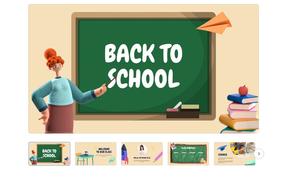 Back To School 3D Presentation Canva Slide Template