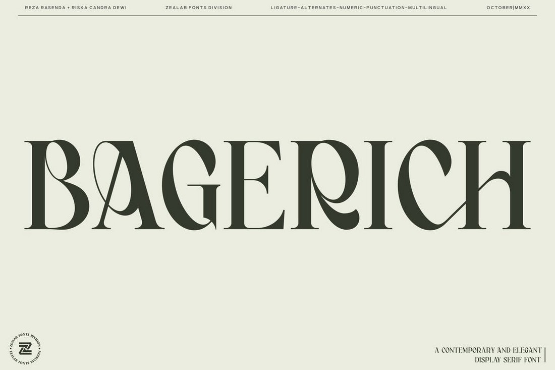 Bagerich - Stylish Art Nouveau Font