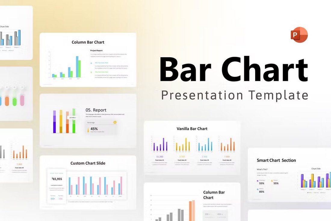 Bar Charts & Infographic PowerPoint Template