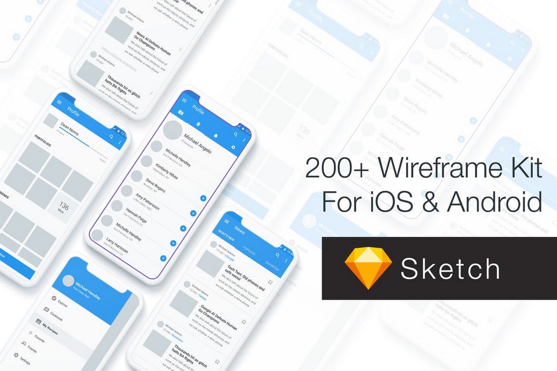 Baseframe - Wireframe UI KIT 200+ Templates