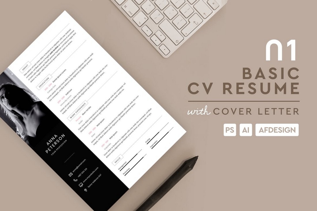 Basic-Resume-CV-Affinity-Designer-Template 20+ Best Affinity Designer Templates & Assets 2020 design tips Inspiration 