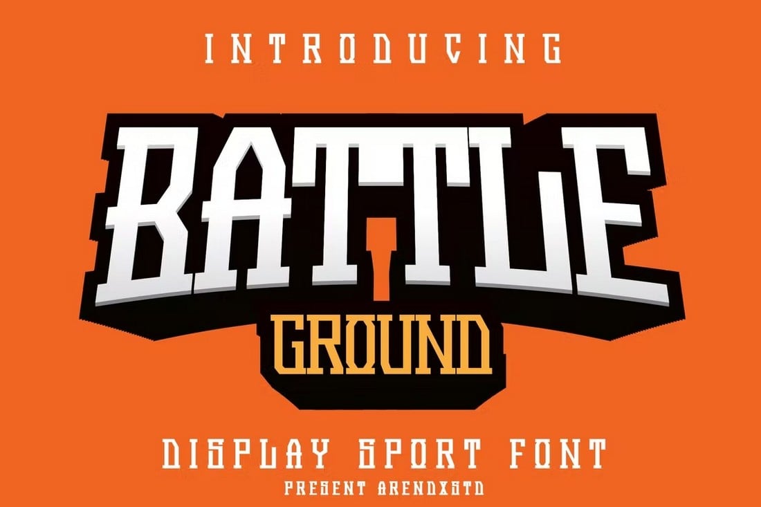 Battleground-Display-Sport-Font 20+ Best Sports Fonts (Sports Team Logos, Jerseys, Apparel + More) design tips