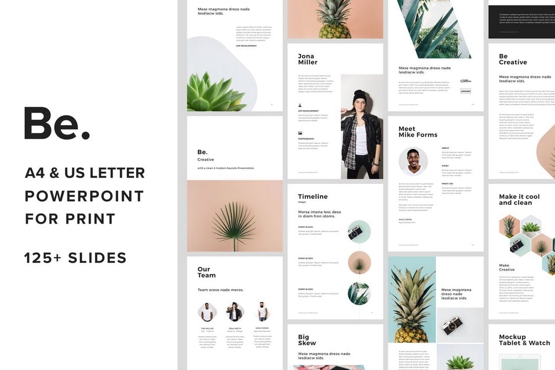 Be. - A4 & US Letter Vertical Powerpoint Template