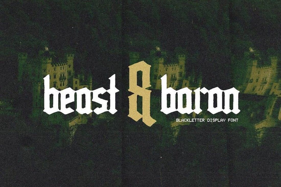 Beast & Baron - Font Bajak Laut Blackletter Gratis