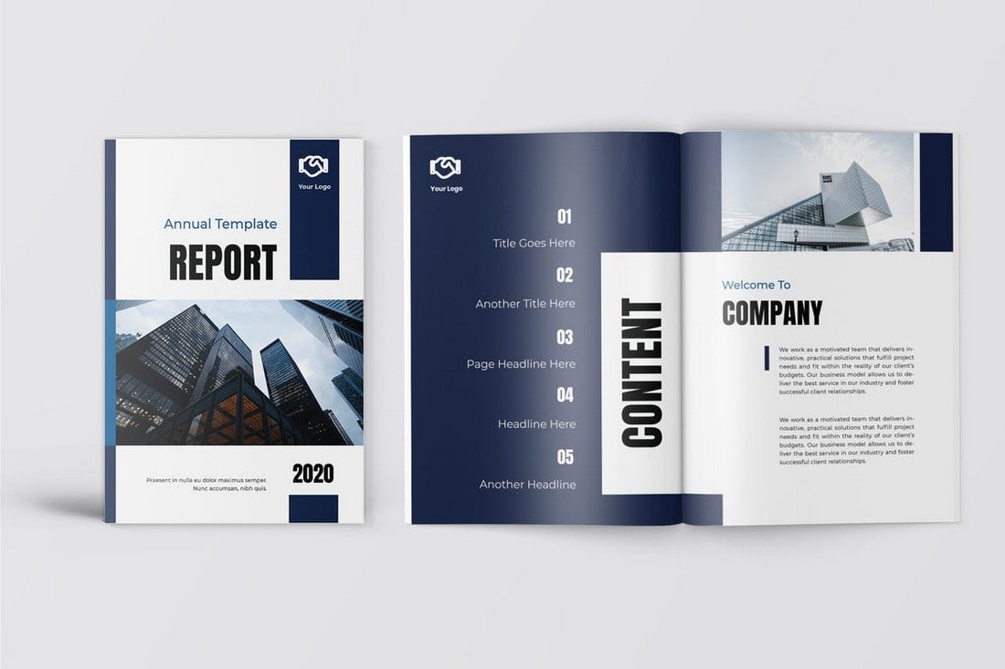 Biru-Business-Annual-Report-Template 30+ Annual Report Templates (Word & InDesign) 2020 design tips Inspiration|annual|report|template 