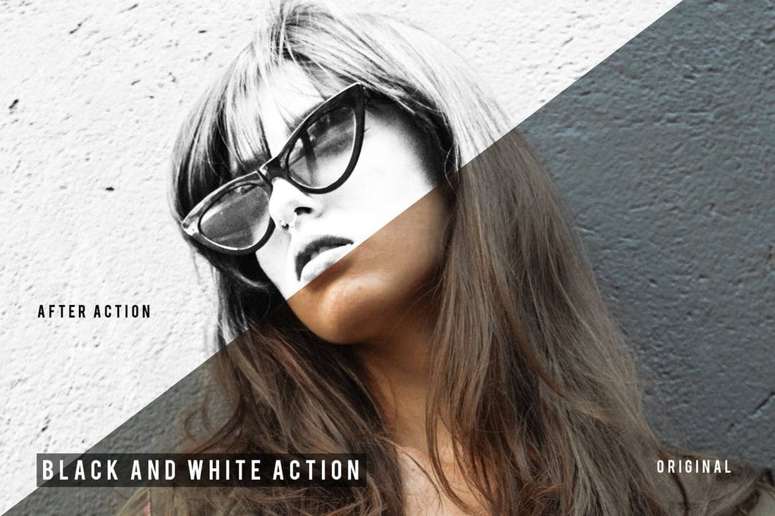 Black-And-White-Photoshop-Action 50+ Best Photoshop Actions of 2020 design tips Inspiration|actions|photoshop 