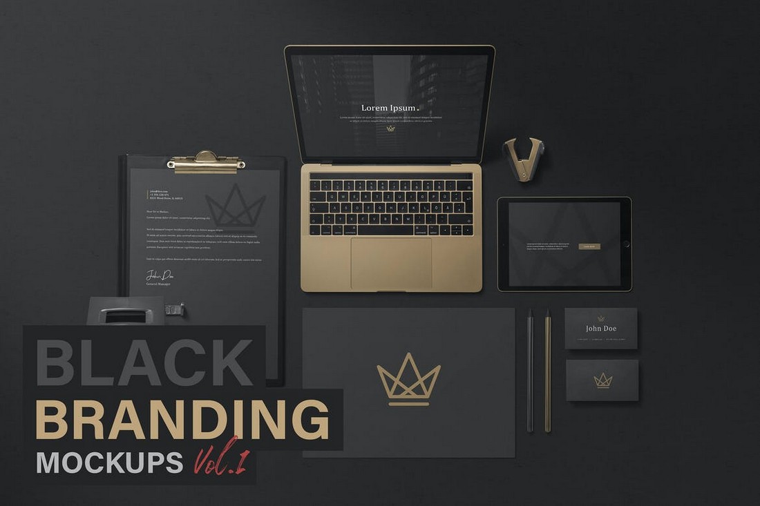 Black Branding Mockup Templates