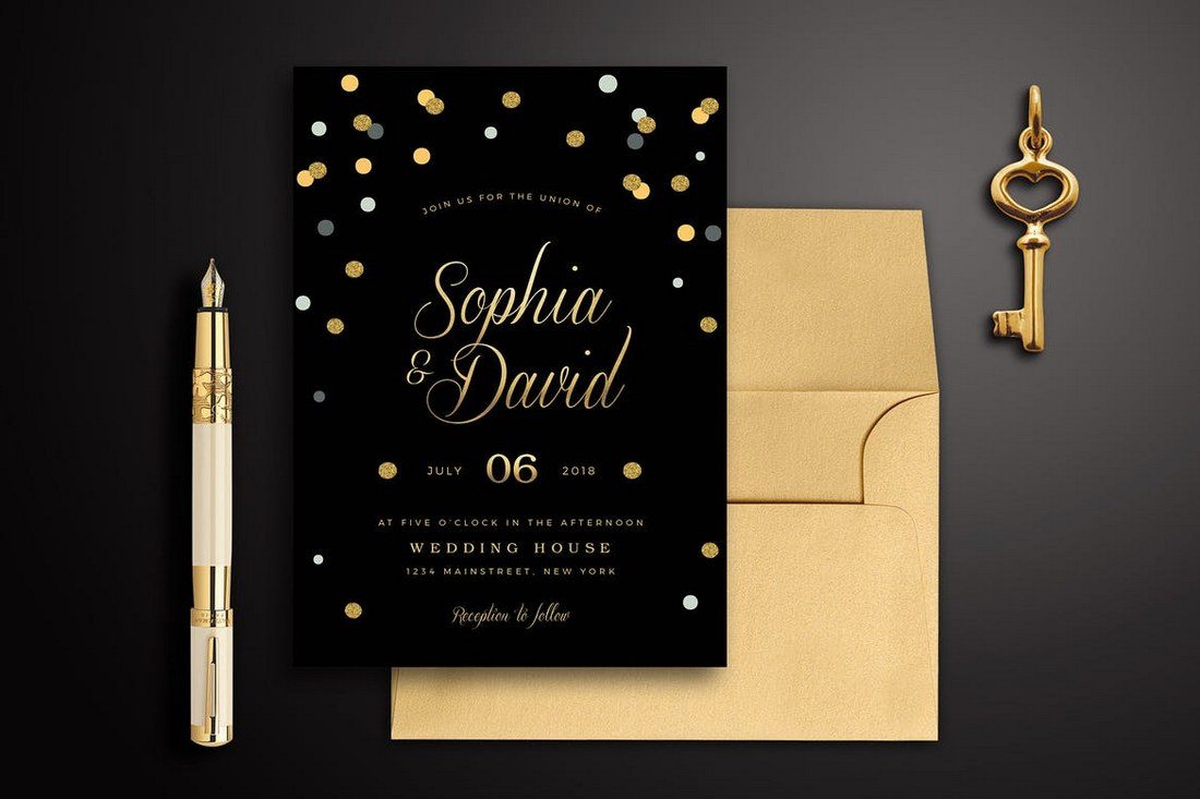 Black Invitations With Gold Lettering 10