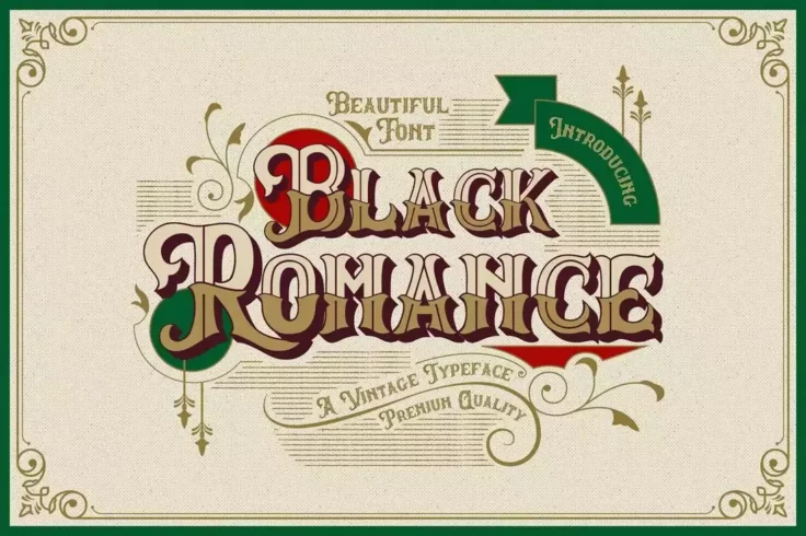 View Information about Black Romance Vintage Blackletter Shadow Font