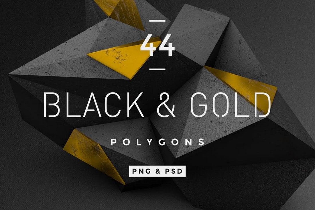Black-and-Gold-Polygon-Patterns 20+ Beautiful Geometric & Polygon Background Textures design tips