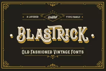 Blastrick Vintage 3D Layered Font