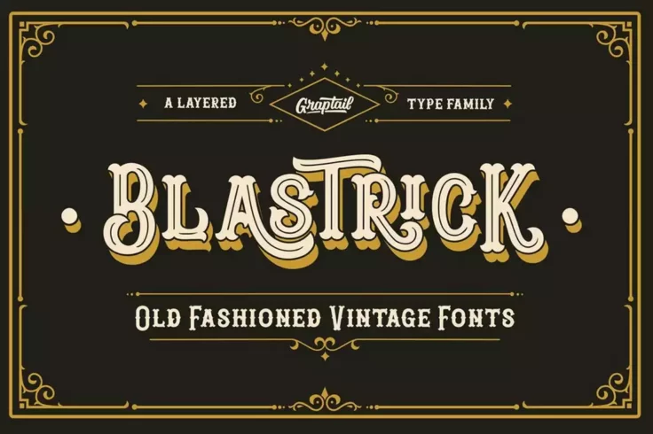 View Information about Blastrick Vintage 3D Layered Font