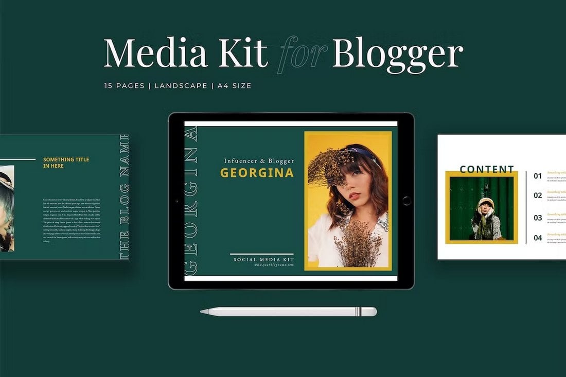 Modelo de Kit de Marca de Blogger e Influenciador