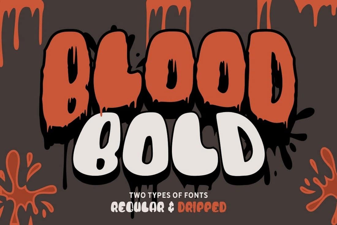 Blood-Bold-Fun-Halloween-Two-Fonts 30+ Best Fonts for Posters design tips 