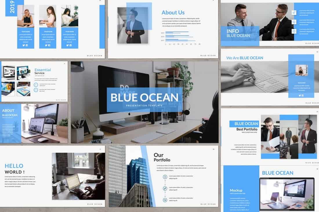 Blue-Ocean-Business-Powerpoint-Template 20+ Simple PowerPoint Templates (With Clutter-Free Design) design tips 