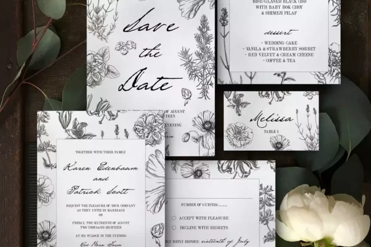 View Information about Botanical Wedding Invitation Templates