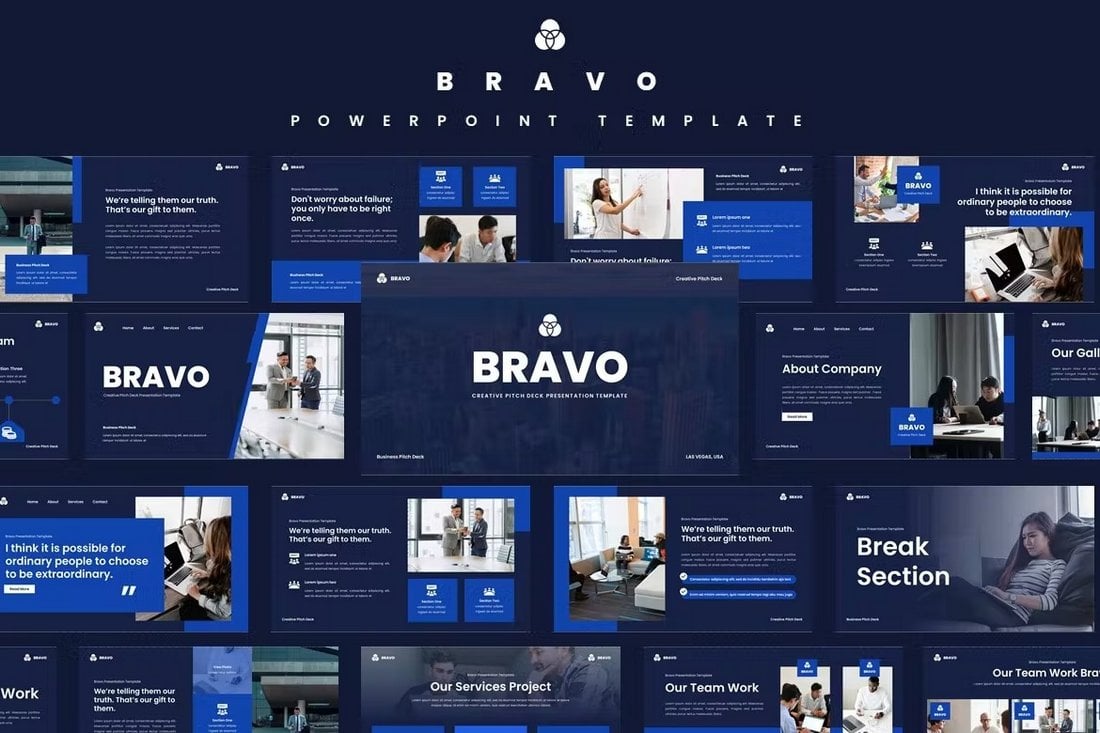 Bravo - Animated Pitch Deck Powerpoint Template