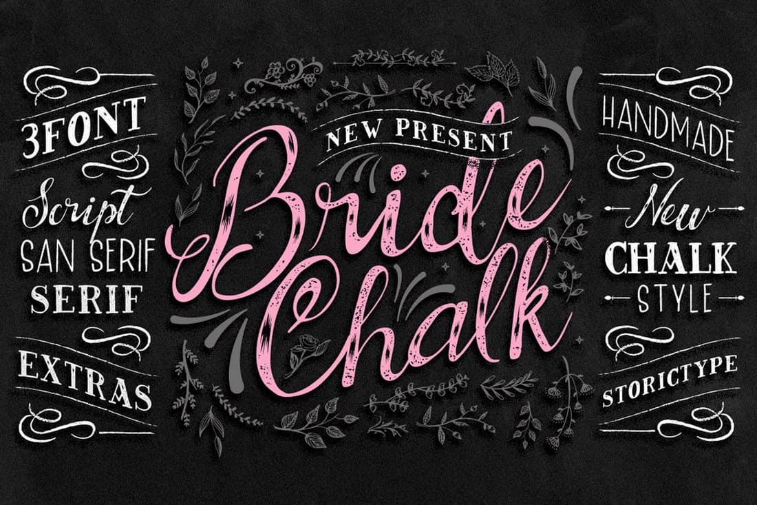 BrideChalk - 3 Font Papan Tulis