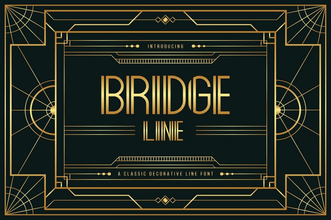 Bridge Line - Font Art Deco yang Elegan