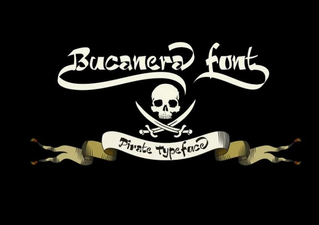 Bucanera-Free-Pirate-Font 20+ Best Pirate Fonts in 2023 (Free & Pro) design tips  