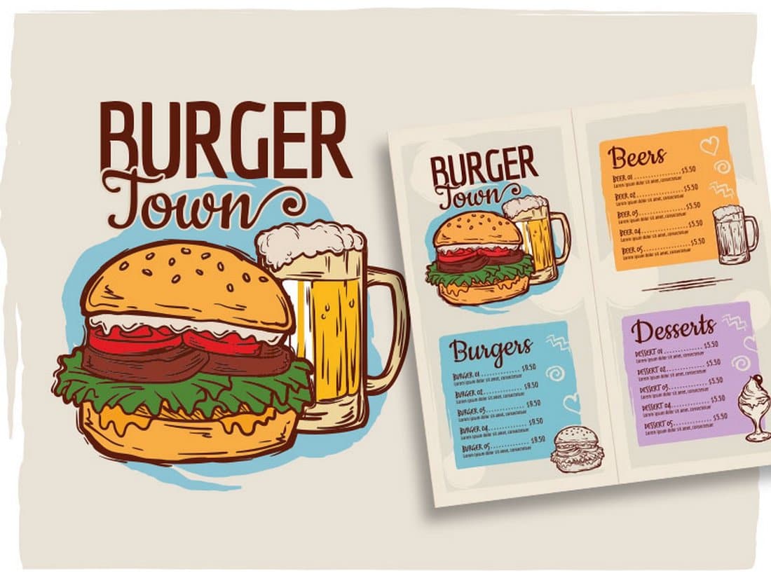 21+ Best Food & Drink Menu Templates 21  Design Shack With Regard To Menu Board Design Templates Free