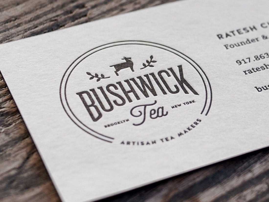 Bushwick-Tea-Letterpress-Card 10+ Beautiful Letterpress Business Cards design tips 