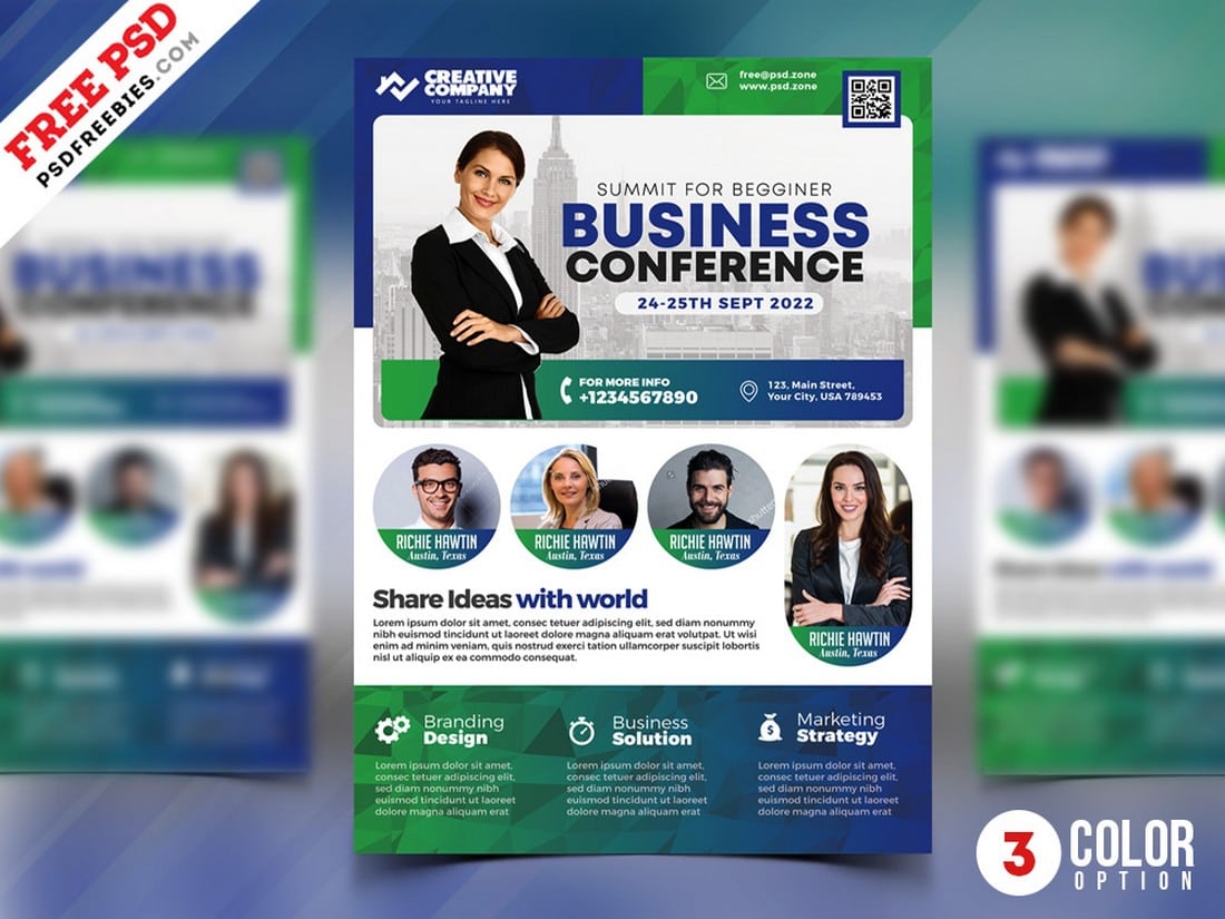 Business-Conference-Flyer-Poster-Template 20+ Best Free Poster Templates (Illustrator & Photoshop) 2020 design tips Inspiration 