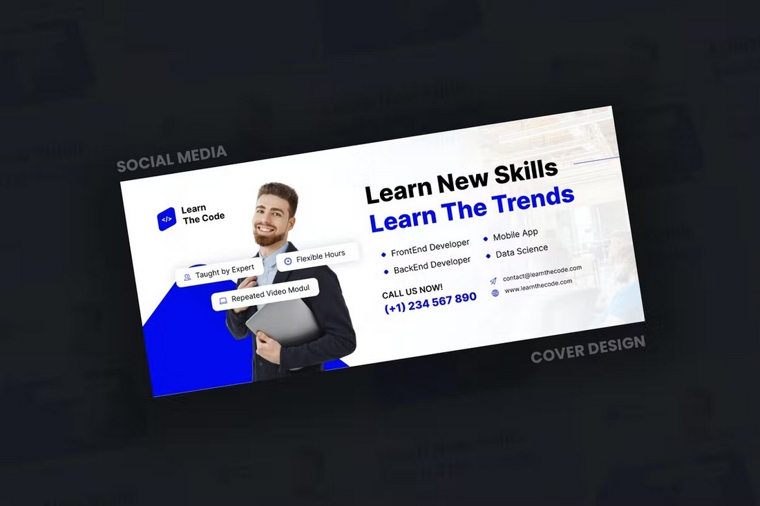 Business & Education Twitter Header Template PSD