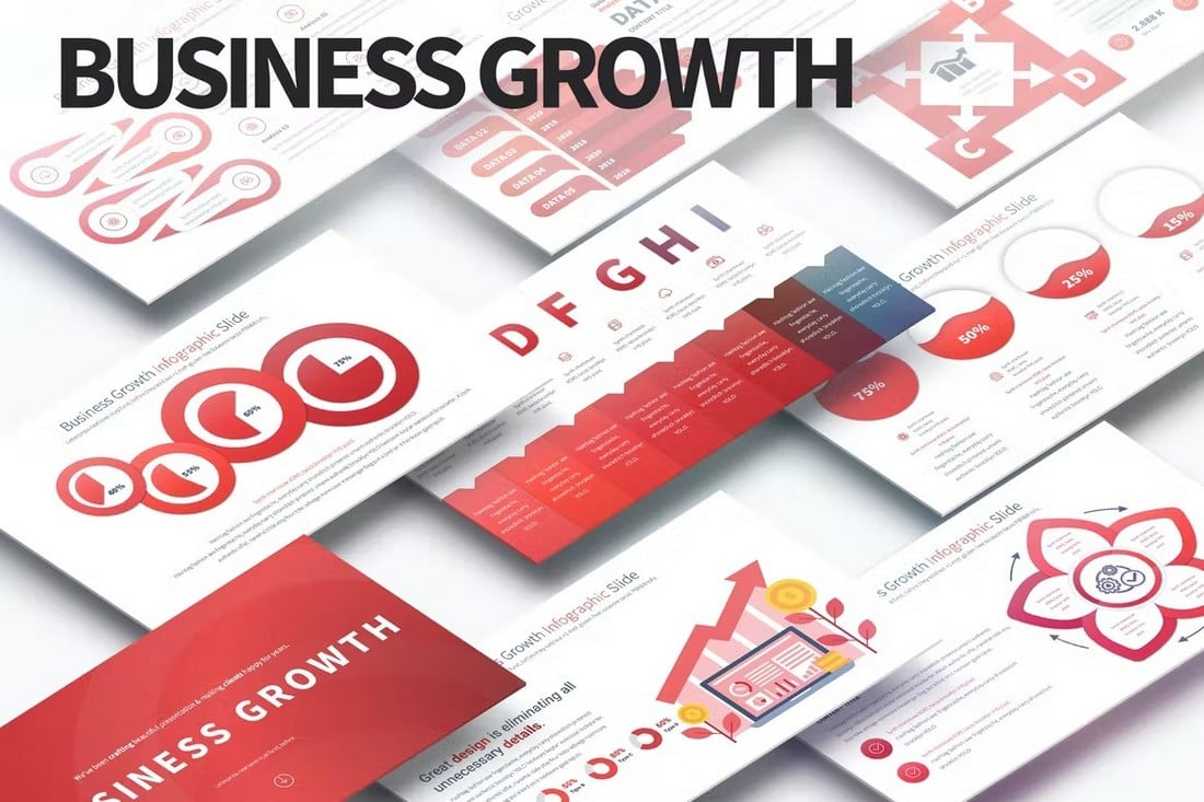 Business-Growth-PowerPoint-Infographics-Slides 20+ Best Infographic PowerPoint Templates (For Data Presentations) design tips