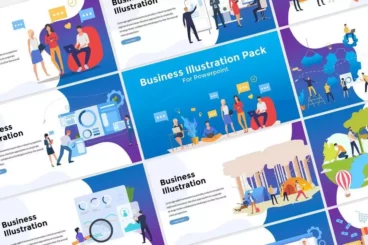 Business Illustration Modern Colorful PowerPoint Template