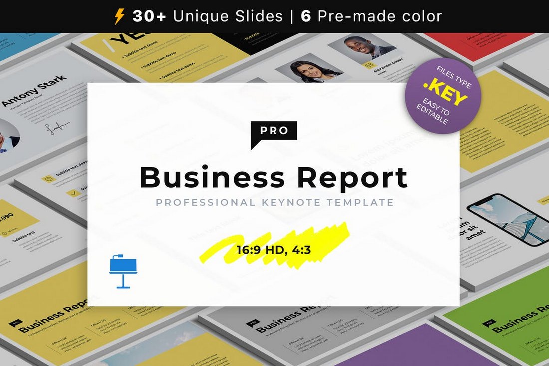 Business-Report-Animated-Keynote-Template 15+ Best Animated Keynote Templates With Stylish Transitions design tips 