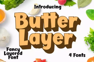 Butter Layer Fun Fonts With Shadow
