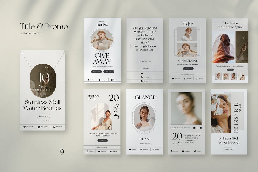 20 Instagram Posts Giveaway/Winner Templates Bundle - Portugal