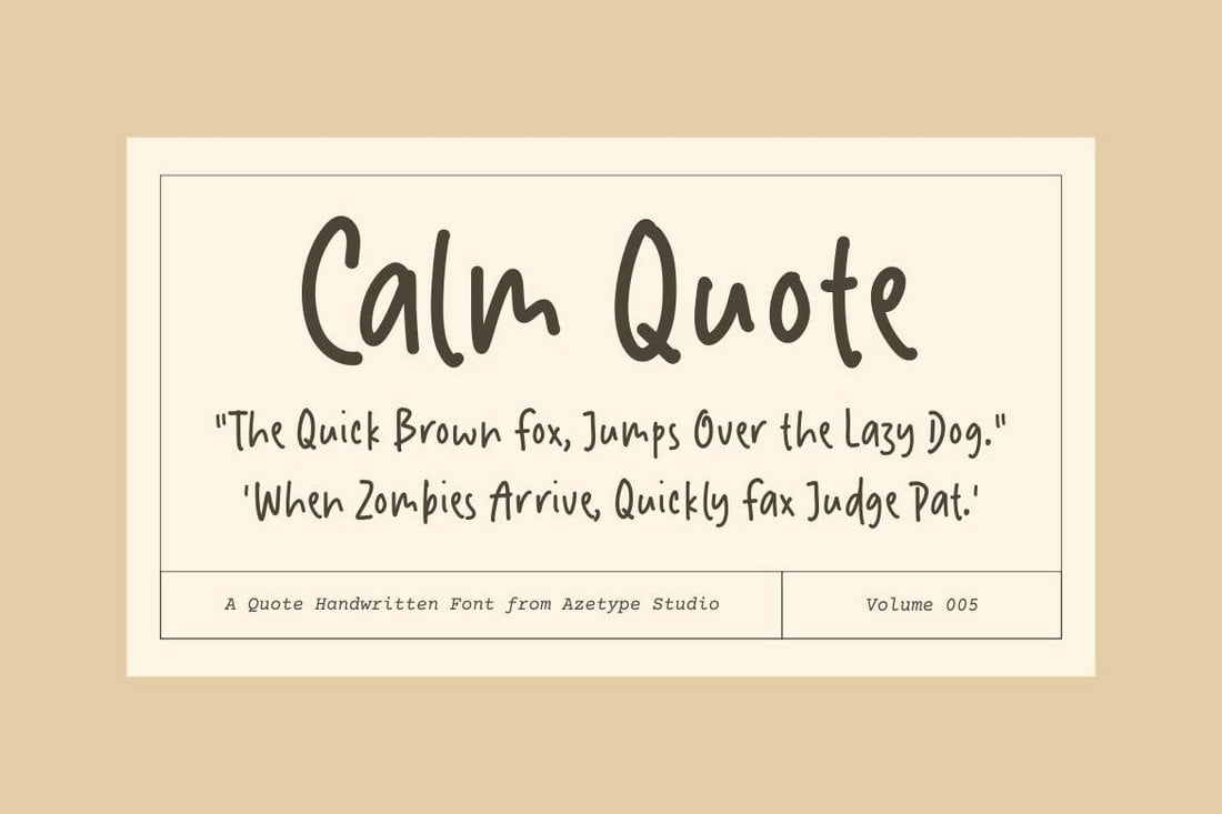 Calm Quote - Handwritten Quotes Font