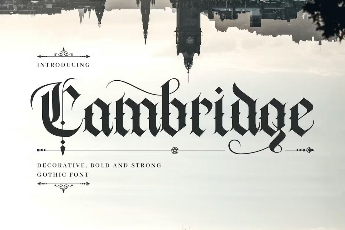 Cambridge - Police gothique médiévale audacieuse