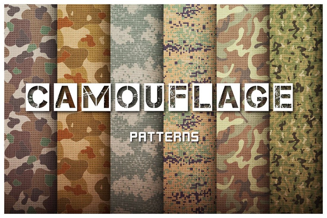 Camouflage-Patterns-Set 30+ Best Photoshop Patterns of 2018 (Free & Pro) design tips 