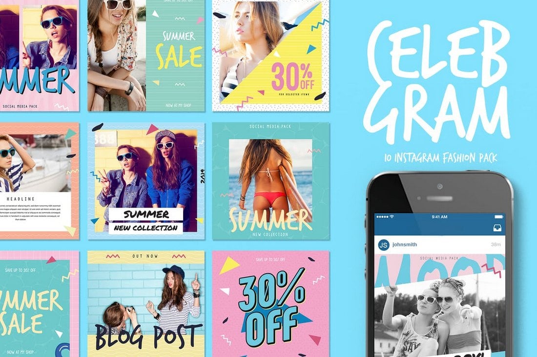 Celebgram-Instagram-Post-Templates 20+ Best Instagram Post & Story Templates 2018 design tips 