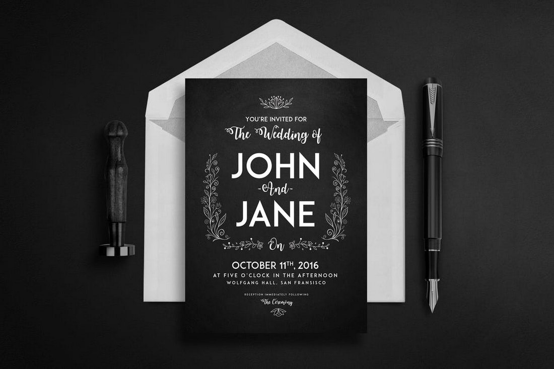 Chalkboard Wedding Invitation Set