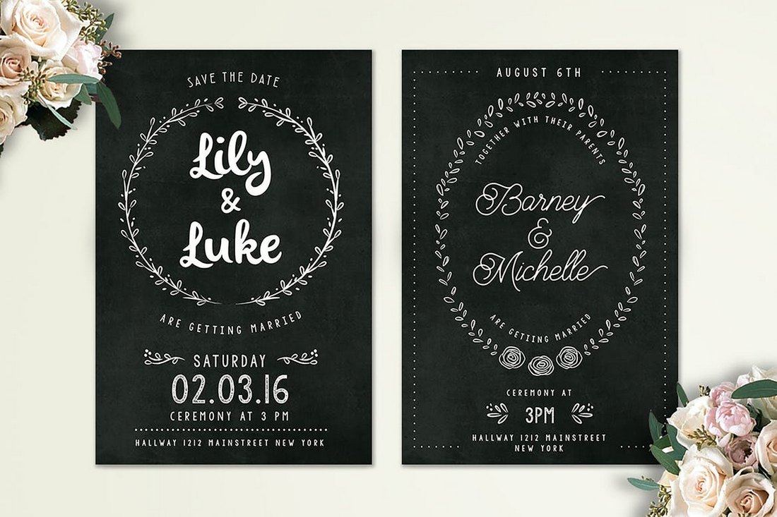 Chalkboard Wedding Invitation