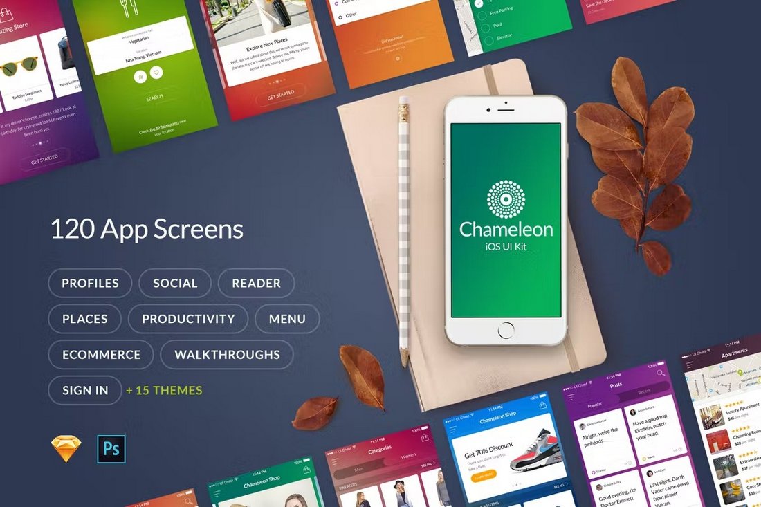 Chameleon-Mobile-App-UI-Kit-for-Sketch 25+ Best Sketch App Resources (UI Kits, Templates, & More) design tips 