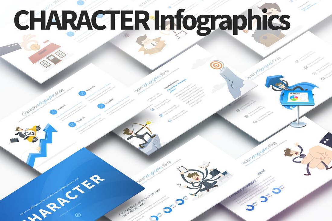 Character-Keynote-Infographics-Slides 25+ Keynote Business Slide Templates design tips 