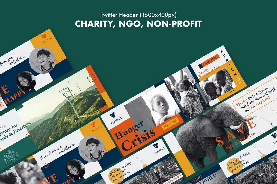 Charity-Non-Profit-Twitter-Header-Template 20+ Best Twitter Header Templates for 2022 design tips 