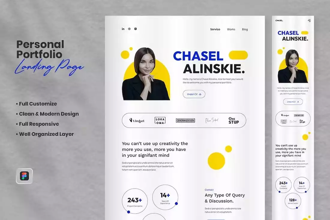 Chasel Portfolio Landing Page Figma Template | Design Shack